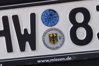 THW licence plate with approval seal of the Procurement Office of the BMI. Stuttgart,