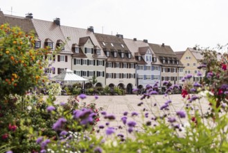 Houses on the market square in Freudenstadt in the Black Forest, the largest built-up market square