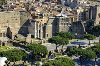 View from elevated viewpoint on Augustus Forum Forum of Roman Emperor Augustus part of Imperial