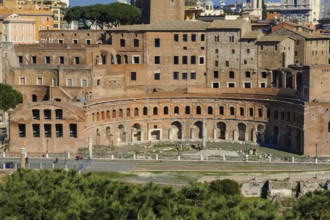 View from elevated viewpoint on Trajan's markets in part of Trajan's Forum Forum of Roman Emperor