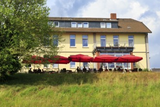 Café in the Celle medicinal plant garden, show garden for medicinal plants, park, Expo 2000, Celle,