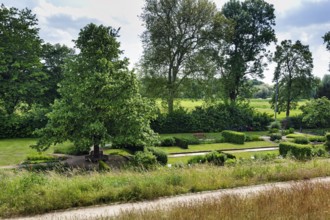 Paths for walkers in the Celle medicinal plant garden, show garden for medicinal plants, park, Expo