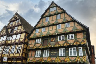 Hoppener Haus, famous half-timbered house, ornamentation, historic old town, Celle, Lüneburg Heath,