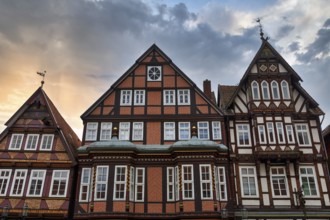 Characteristic half-timbered houses in the historic old town, Brick Gothic, splendidly decorated
