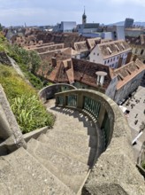 View from a vantage point of the red roofs of the historic centre of Graz Styria Austria