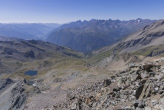 Landscape panorama, summit cross, Brennkogel, mountain lake, GroÃŸglockner, Pinzgau