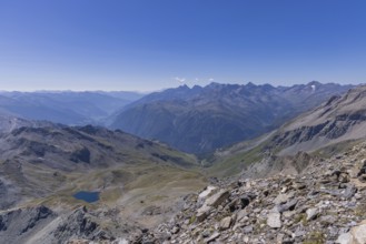 Landscape panorama, summit cross, Brennkogel, mountain lake, GroÃŸglockner, Pinzgau