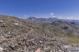 Landscape panorama, summit cross, Brennkogel, hiker, GroÃŸglockner, Pinzgau