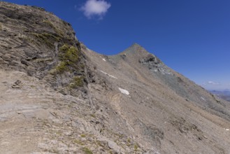 Landscape panorama, summit cross, Brennkogel, hiker, GroÃŸglockner, Pinzgau