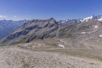 Landscape panorama, summit cross, Brennkogel, hiker, GroÃŸglockner, Pinzgau