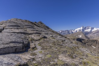 Landscape panorama, summit cross, Brennkogel, hiker, GroÃŸglockner, Pinzgau