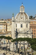 View of part of Trajan's Forum with 40 metre high Victory Column in front Column of Honour of