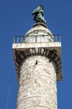 View from bottom to top of statue of Apostle Peter, Saint Peter, Saint Peter, erected in 1587 at