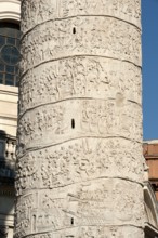 Detail of spiral marble relief on column of honour Victory Column from year 113 with scenes from