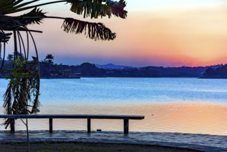 Sunset at Pampulha Lagoon in the city of Belo Horizonte in Minas Gerais, Pampulha lagoon, Belo