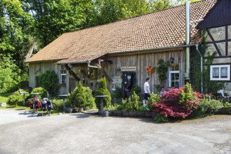 CafÃ© in a country inn, historic watermill, LÃ¼gde, Weserbergland, North Rhine-Westphalia, Germany