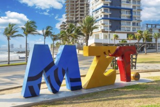 Big Mazatlan Letters at the entrance to Mazatlan historic city center