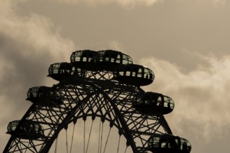 The London Eye wheel at sunset, City of London, England, United Kingdom