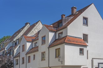 Pointed gable facades with tiled roofs, Kempten, AllgÃ¤u, Bavaria, Germany