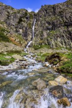 Small waterfall near Chamonix, The ChÃ©serys Lakes, Chamonix, Haute Savoie, France
