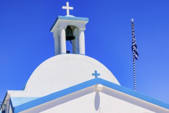 The bell tower of Agios Eleftherios near Komia, Milos, Cyclades Islands, Greece