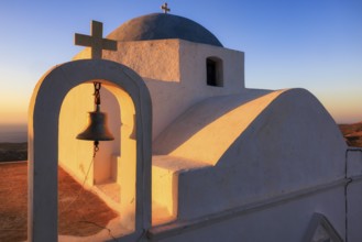 The cupola of the church Agios Ioannis Theologos at sunrise, Serifos, Cyclades Islands, Greece