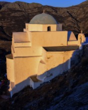 The cupola of the church Agios Ioannis Theologos at sunrise, Serifos, Cyclades Islands, Greece