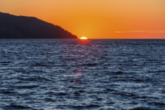 Sunset over the sea at sunset, near Starigrad, Dalmatia, Croatia