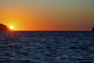 Sunset over the sea at sunset, near Starigrad, Dalmatia, Croatia