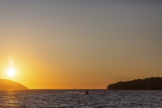 Sunset over the sea at sunset, near Starigrad, Dalmatia, Croatia