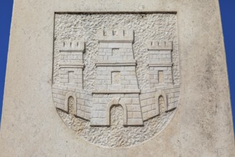Stone relief, coat of arms of Starigrad, Starigrad, island of Hvar, Dalmatia, Croatia