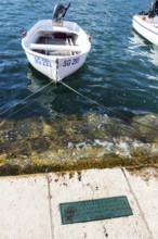 Plaque commemorating the visit of Emperor Franz Josef, harbour of Starigrad, Starigrad, island of