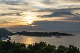 Cloudy mood at sunset, island Vis, Dalmatia, Croatia