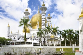 Ubudiah Mosque with golden dome in Moorish style, Kuala Kangsar, Perak state, Malaysia
