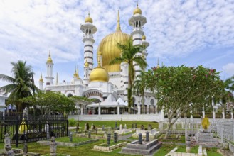 Ubudiah Mosque with golden dome in Moorish style, Kuala Kangsar, Perak state, Malaysia