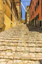 Historic stairs in the old town centre of Portoferraio, Elba Island, Tuscan Archipelago National
