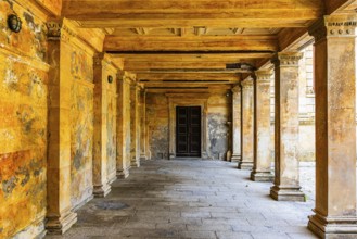 Arcades below the Demidoff Gallery, San Martino, Elba Island, Tuscan Archipelago National Park,