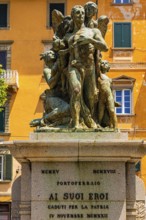 War memorial in Piazza della Repubblica, Portoferraio, Elba Island, Tuscan Archipelago National