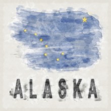 Alaska National Colors with Country Name Background
