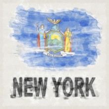 New York National Colors with Country Name Background