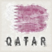 Qatar National Colors with Country Name Background