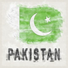 Pakistan National Colors with Country Name Background