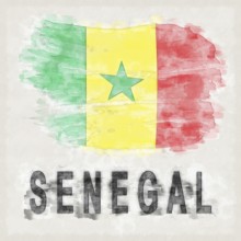 Senegal National Colors with Country Name Background