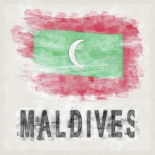 Maldives National Colors with Country Name Background