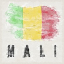 Mali National Colors with Country Name Background
