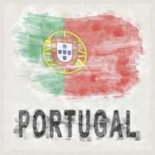 Portugal National Colors with Country Name Background