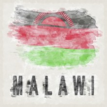 Malawi National Colors with Country Name Background