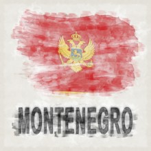 Montenegro National Colors with Country Name Background