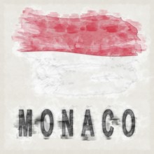 Monaco National Colors with Country Name Background