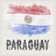 Paraguay National Colors with Country Name Background